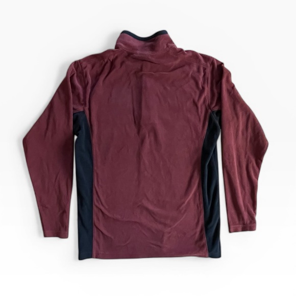Columbia 1/4 Zip Fleece Pullover Men’s Small Burgundy Outdoor Hiking Jacket - Picture 8 of 9